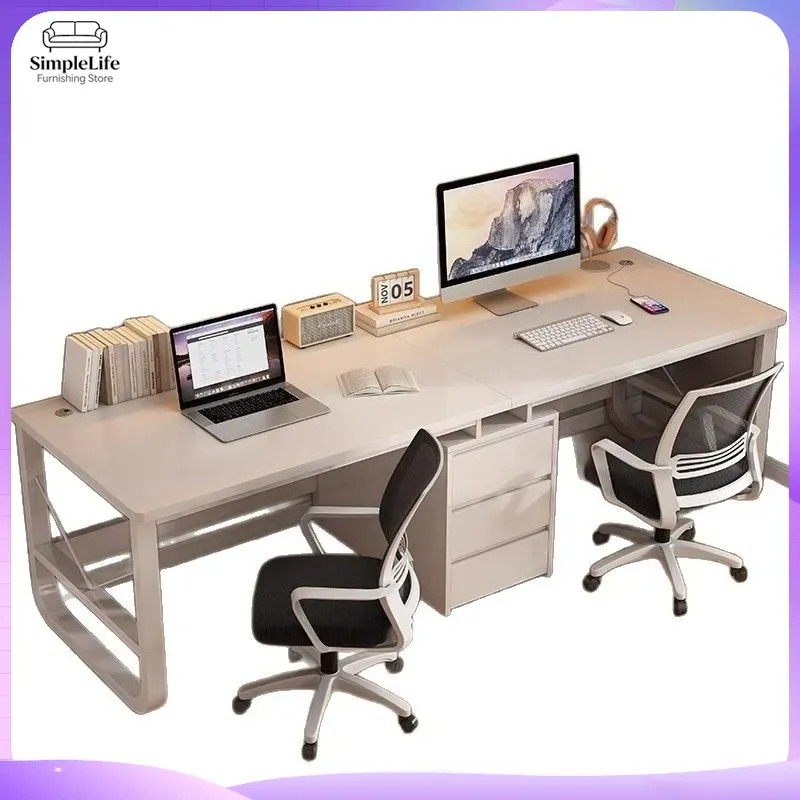 Desk Setup L Shaped - Bureau double pour ordinateur, idéal pour