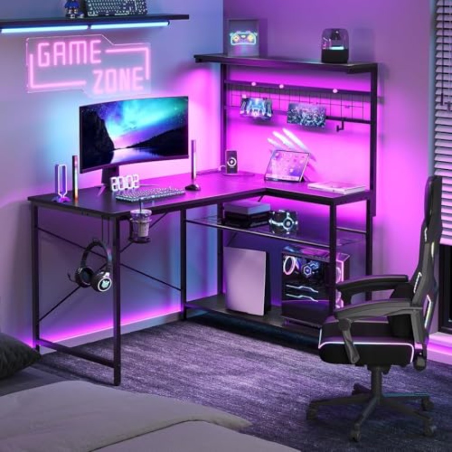 Desk Setup L Shaped - Bureau de jeu de 42 pouces