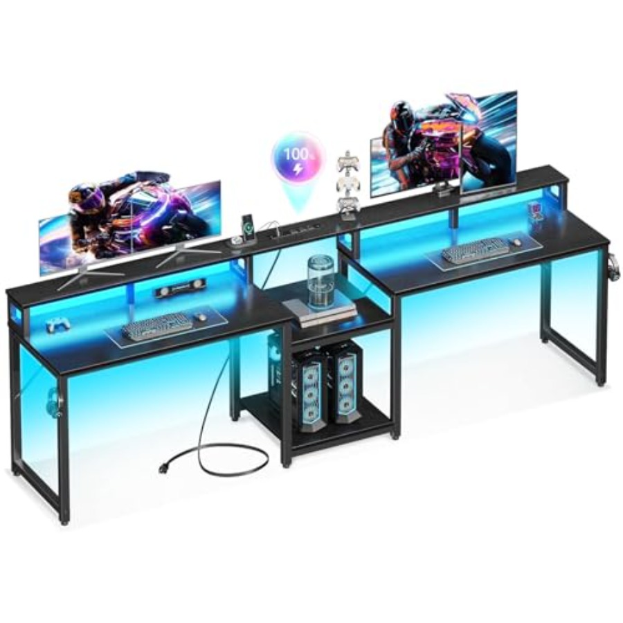 Bureau de jeu pour deux person - Desk Setup L Shaped avis et prix