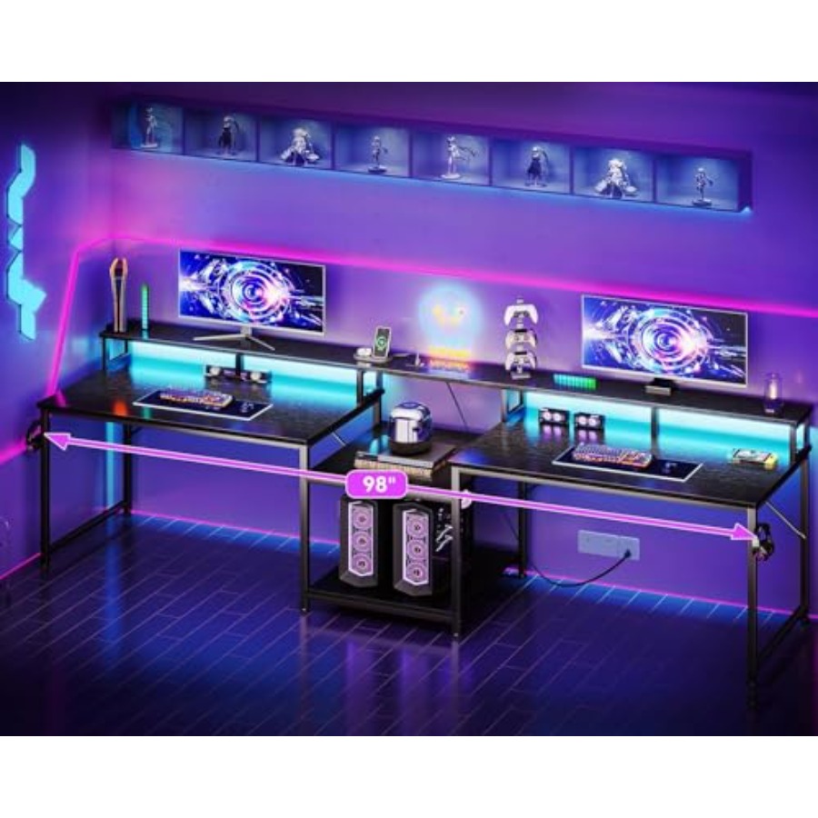 Bureau de jeu pour deux person - Desk Setup L Shaped avis et prix