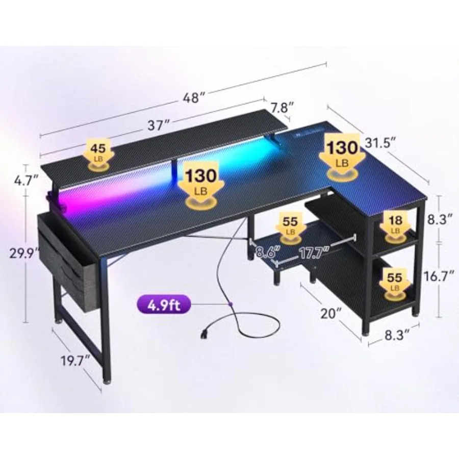 Bureau de jeu en forme de L av - Desk Setup L Shaped avis et prix