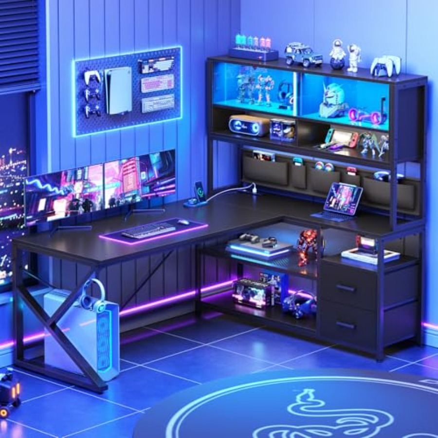 Bureau de jeu en forme de L av - Desk Setup L Shaped avis et prix