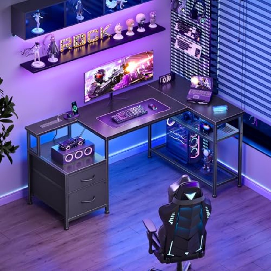 Bureau de jeu en forme de L de - Desk Setup L Shaped avis et prix